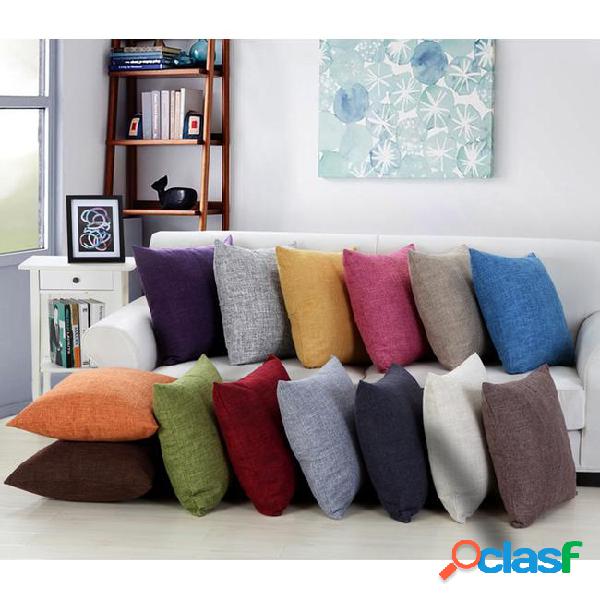 40cm*40cm cotton-linen decorative throw pillow covers solid