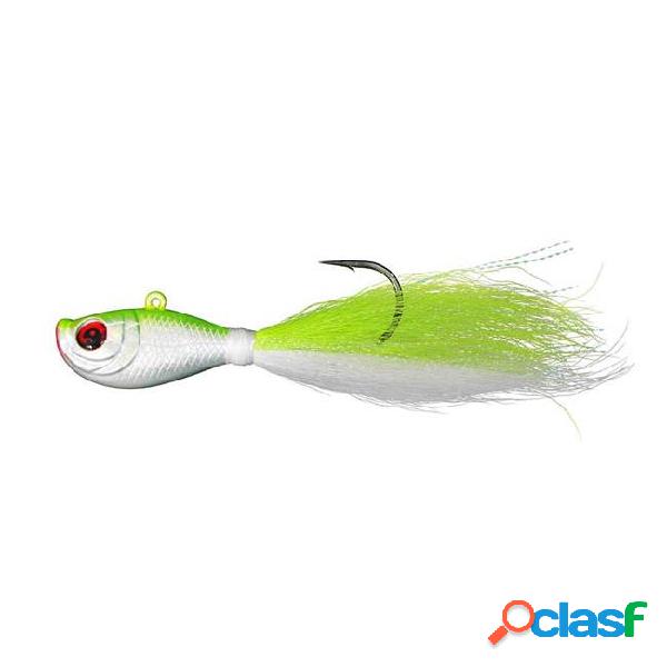 4oz bucktail fishing lures luminous lead head with 3d eyes