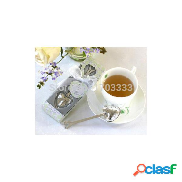 500pcs heart design spoon tea infuser filter wedding