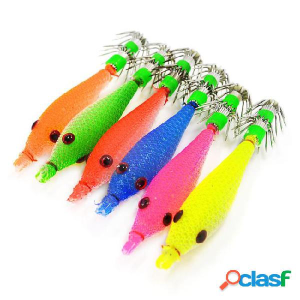 5pcs 1.5# 6 colors luminous squid hook 70mm soft squid jigs