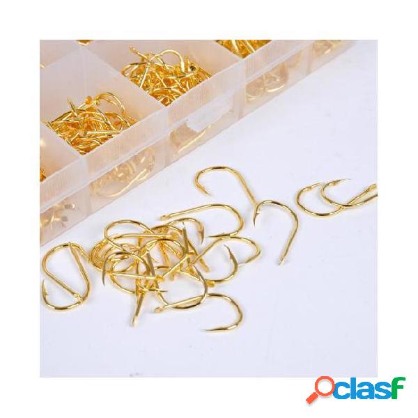 600pcs fishing jig hooks with fishing tackle box 10 sizes