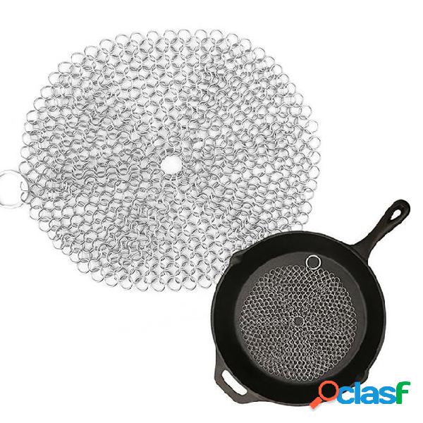 7 inches stainless steel chainmail scrubber rust proof round