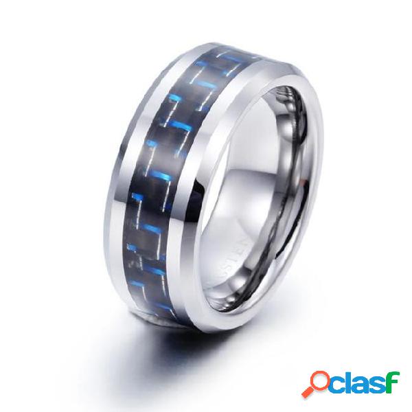 8mm hot sales jewelry tungsten carbide ring blue and black
