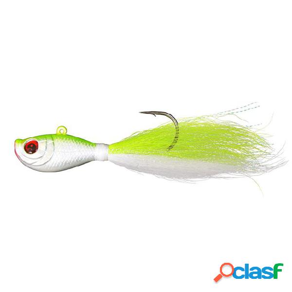 8oz bucktail baits with luminous lead head and 3d eyes as