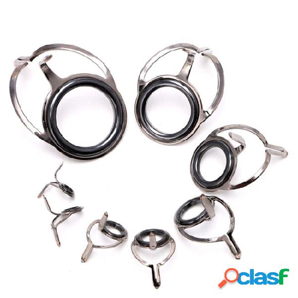8pcs 6# - 30# stainless steel eye rings fishing rod guides