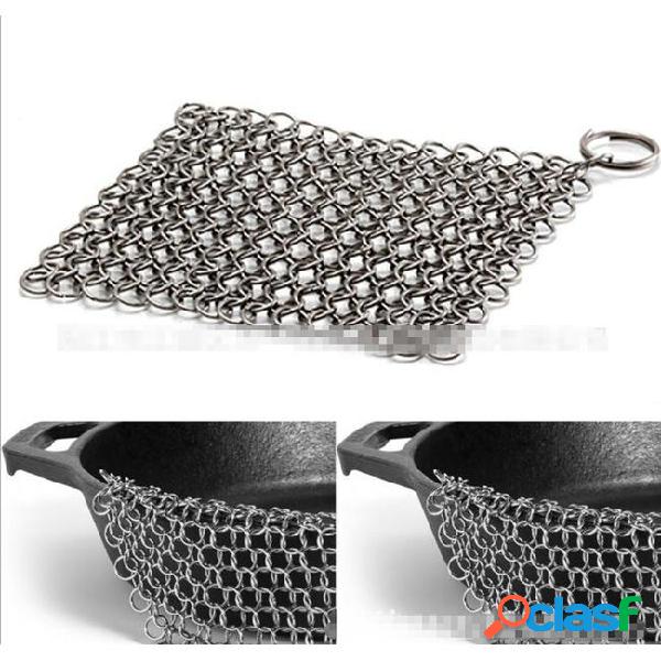 8"x 8" stainless steel 316l cast iron cleaner chainmail