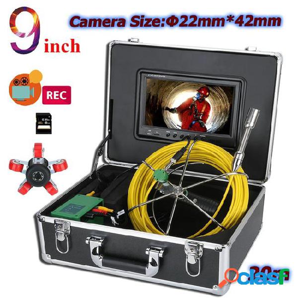 9 inch dvr 22mm pipe inspection video camera, 20m ip68