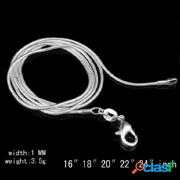 925 sterling silver plated snake chain necklaces for woman
