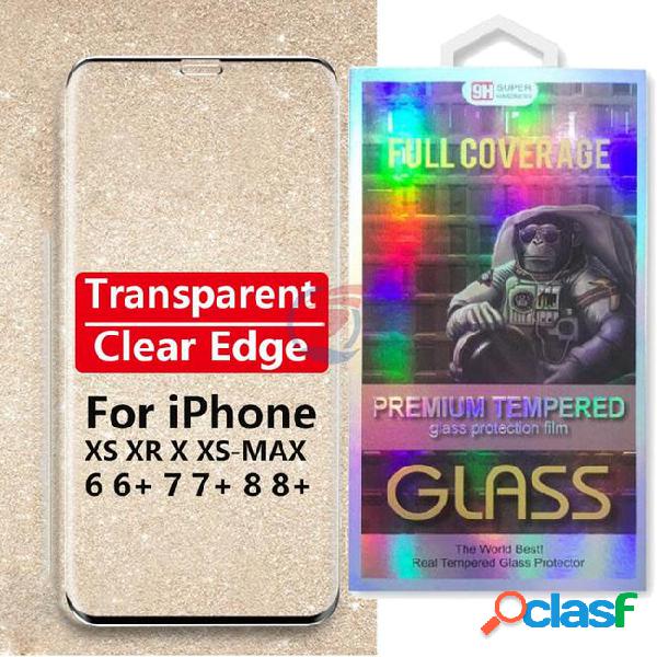 9d transparent clear edge full cover full glue tempered