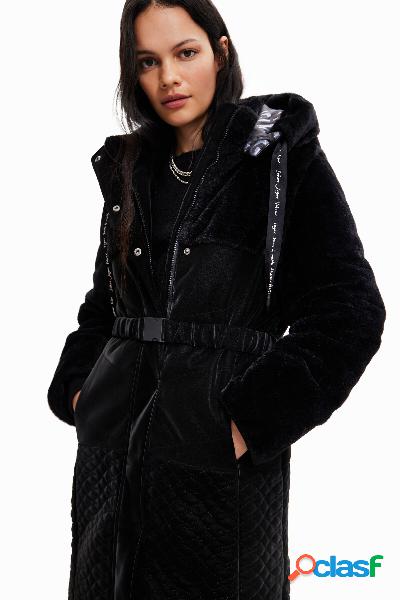 Abrigo largo padded mangas desmontables - BLACK - XS