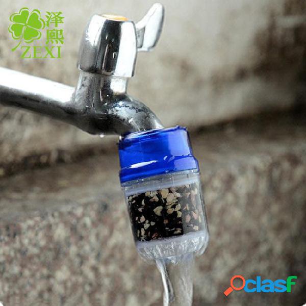 Activated carbon faucet water filter mount chrome
