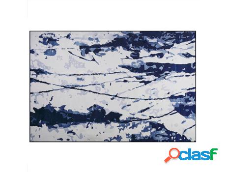 Alfombra BELIANI Izmit (Blanco y Azul - 160x230 cm)