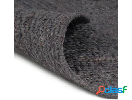 Alfombra VIDAXL Hecho a Mano Circular (Gris - Yute - 15 cm)