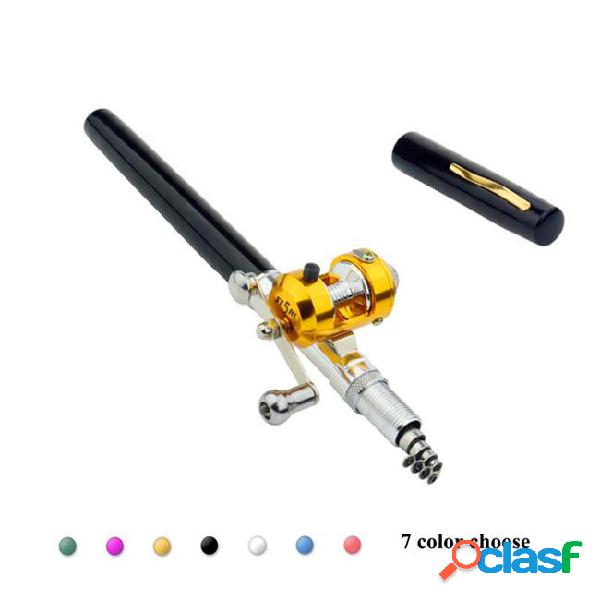 Aluminum alloy pen lightweight portable folded fishing pole