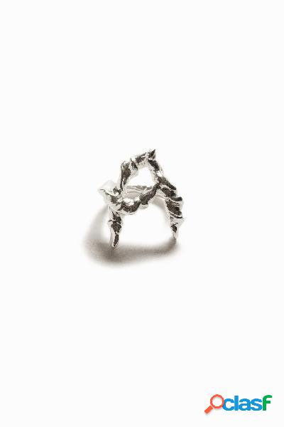 Anillo letra A baño plata Zalio - BLACK - M