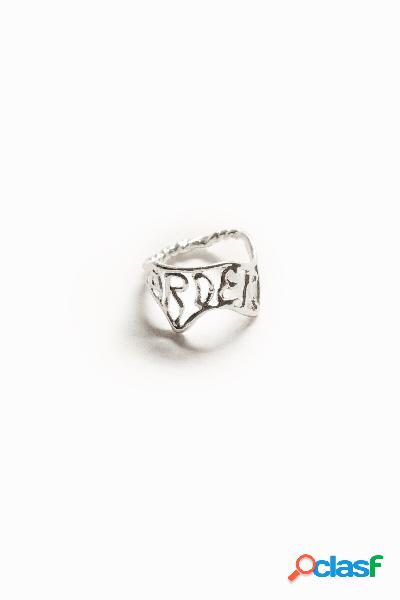 Anillo mensaje baño plata Zalio - BLACK - M