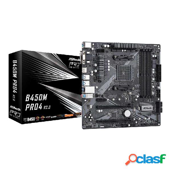 Asrock b450m pro4 r2.0. socket am4. micro-atx.