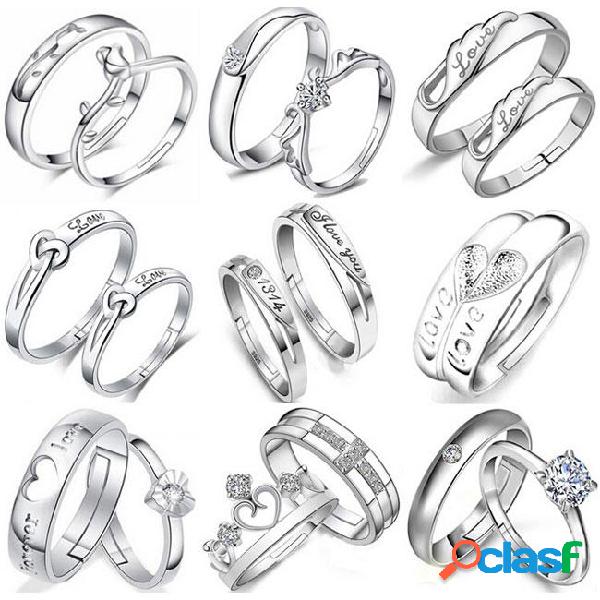 Austrian zircon wedding rings 12 styles variety opening