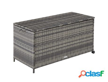 Baú TECTAKE (117 x 54.5 x 63 cm - Poli-Ratán - Gris)