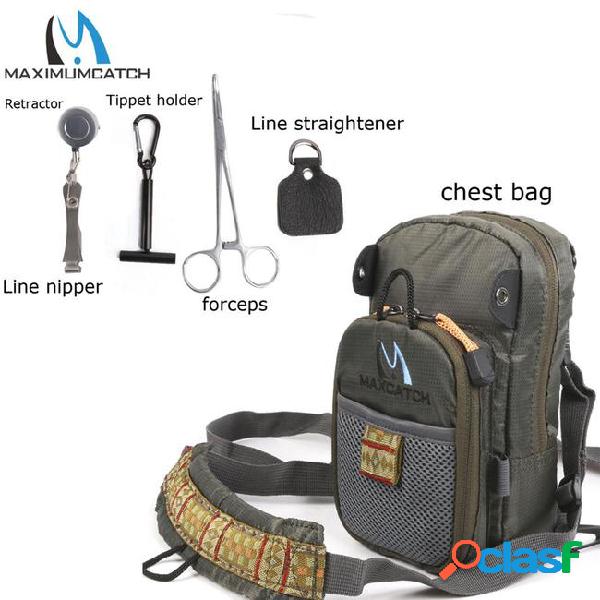 Bags maximumcatch v-comp fly chest bag with five fishing