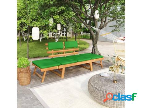 Banco de Jardín VIDAXL con Cojines (Marrón - Madera -