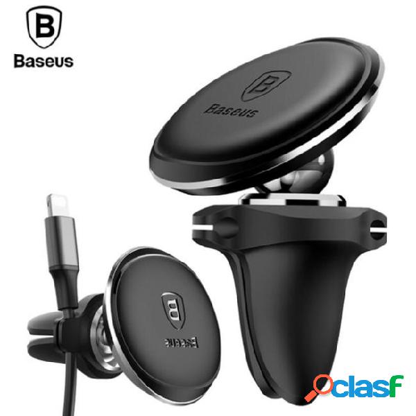 Baseus magnetic car phone holder with cable clip gps air