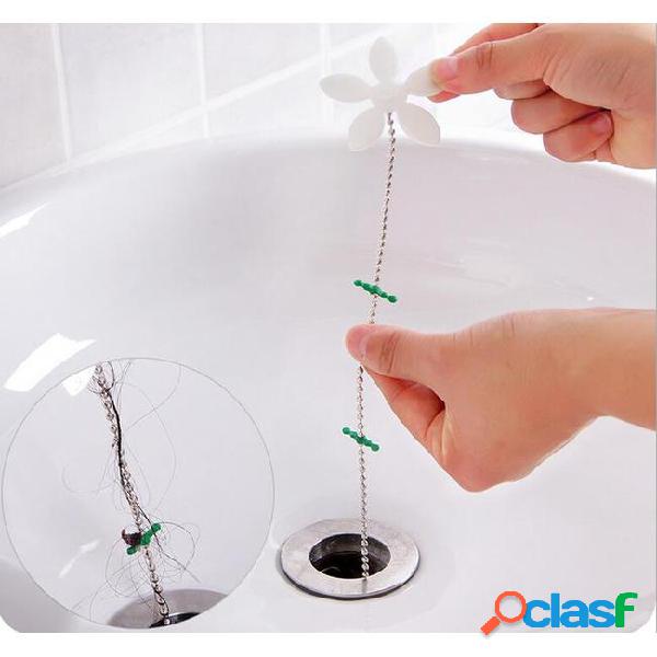 Bathroom shower drain wig chain cleaner hair clog remover