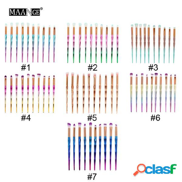 Beautiful 10pcs diamond makeup brushes sets brand maange