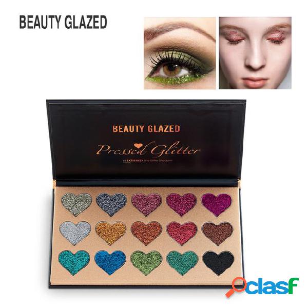 Beauty glazed 15 colors pressed glitter eyeshadow palette
