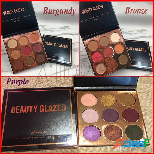 Beauty glazed 9 color shimmer glitter pressed powder