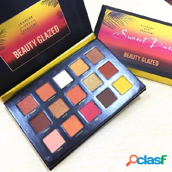 Beauty glazed sunset dust eyeshadow palette 15 colors eye