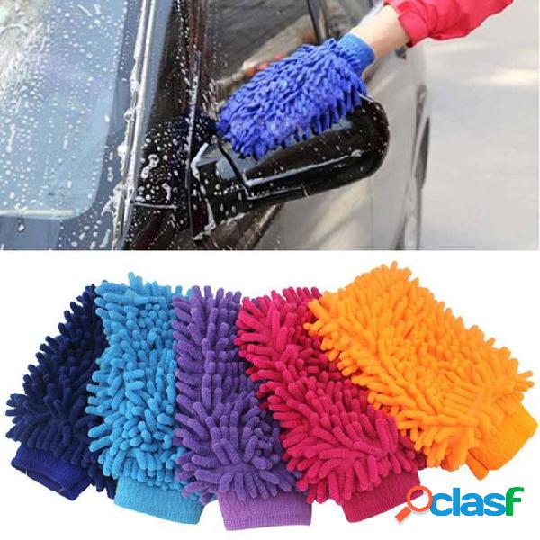 Big both side microfiber chenille car cleaning mitt car wash