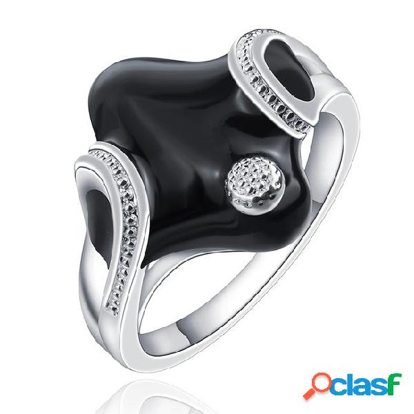 Black paint cool style finger rings genuine 925 pure silver