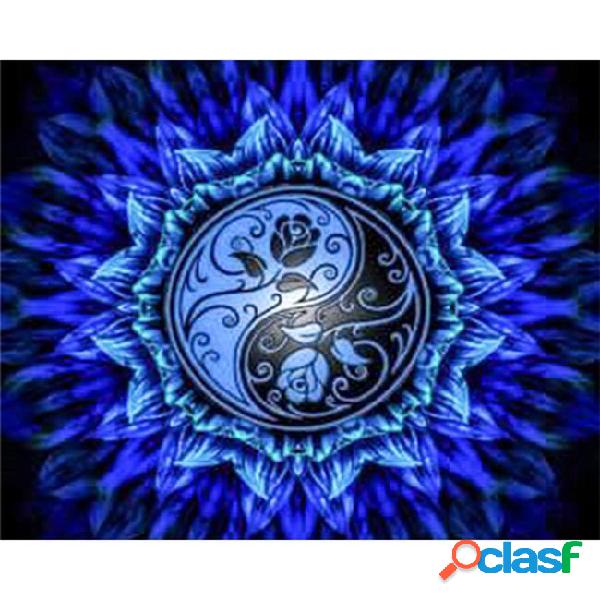 Blue mandala flower 5d diy mosaic needlework diamond