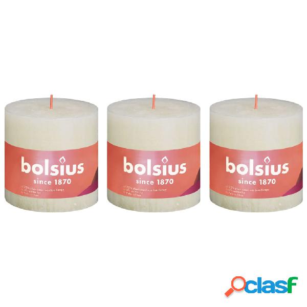 Bolsius Velas rústicas Shine 3 unidades perla suave 100x100