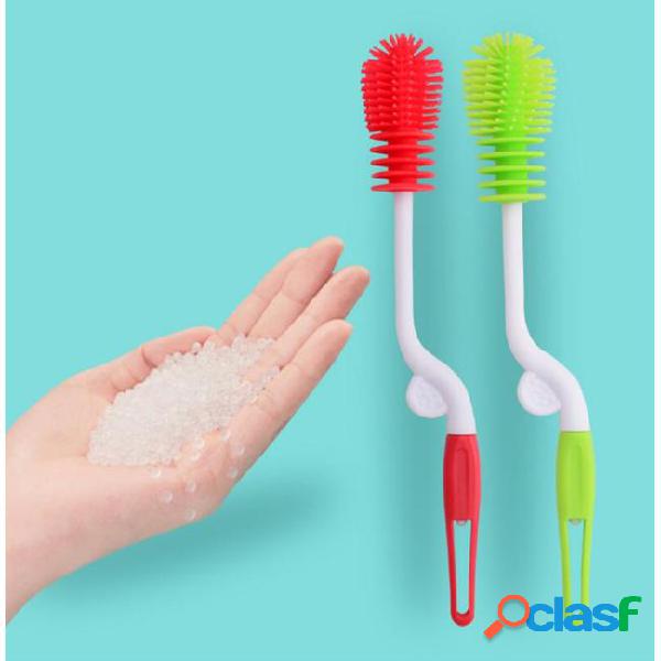 Bottle brush cleaner silicone rotating baby bottle brush cup