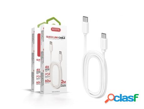 Cable ACCETEL para TCL 306 (2 m - Blanco)