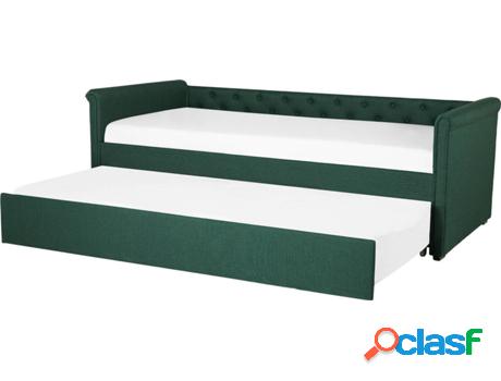 Cama Dupla Libourne (Verde - Poliéster -184x220x75 cm)