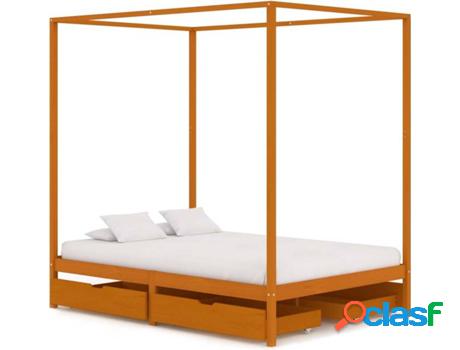 Cama VIDAXL 3060543 (Marrón - Madera - Compatible con