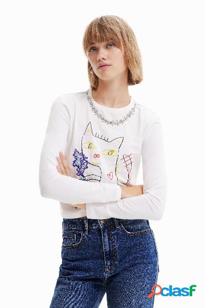 Camiseta arty gato - WHITE - M