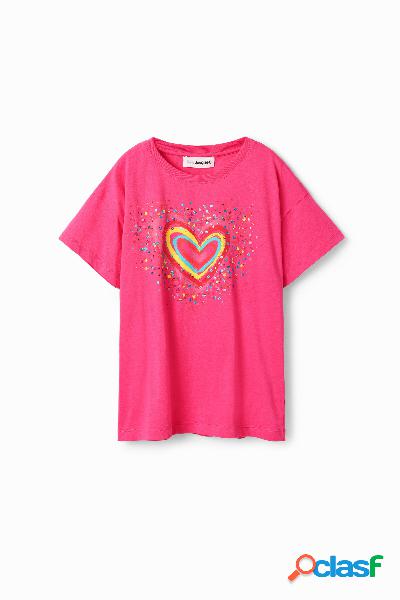 Camiseta corazón lentejuelas - RED - 3/4