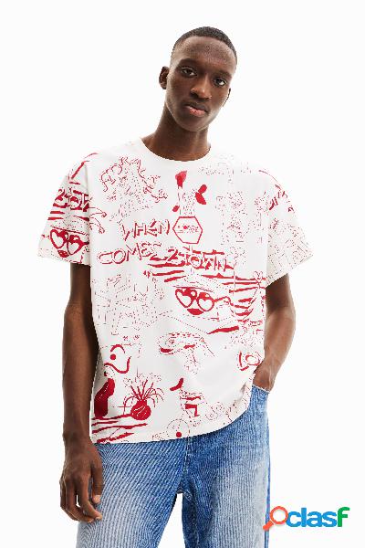 Camiseta oversize estampada - RED - XL