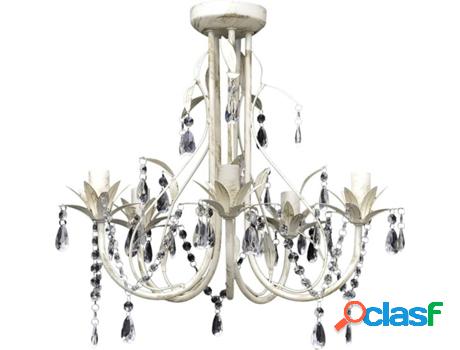 Candelabro VIDAXL Blanco (200W - Metal - 46x42.5 cm)