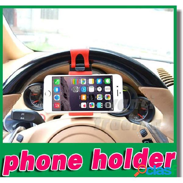Car steering wheel phone socket holder mount rubber band