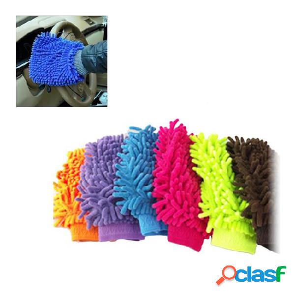 Car washing towels gloves chenille coral fleece gloves hand