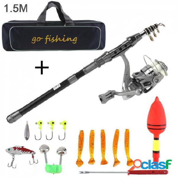 Carbon fiber fishing rod reel combo full kits 2000 spinning