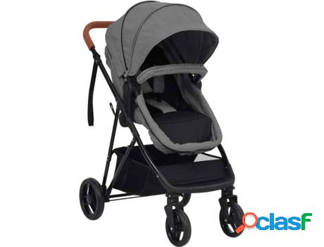 Carrito de Bebé Duo VIDAXL 2 en 1 de Acero Gris Claro y