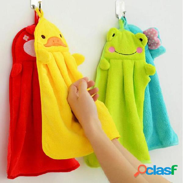 Cartoon hand towel colorful soft coral velvet towels frog