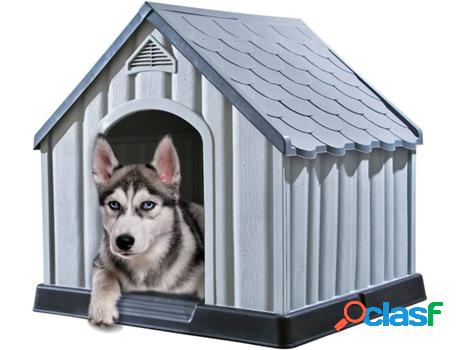 Caseta para Perros VIDAXL (Gris - 92x87x91 cm - Plástico)