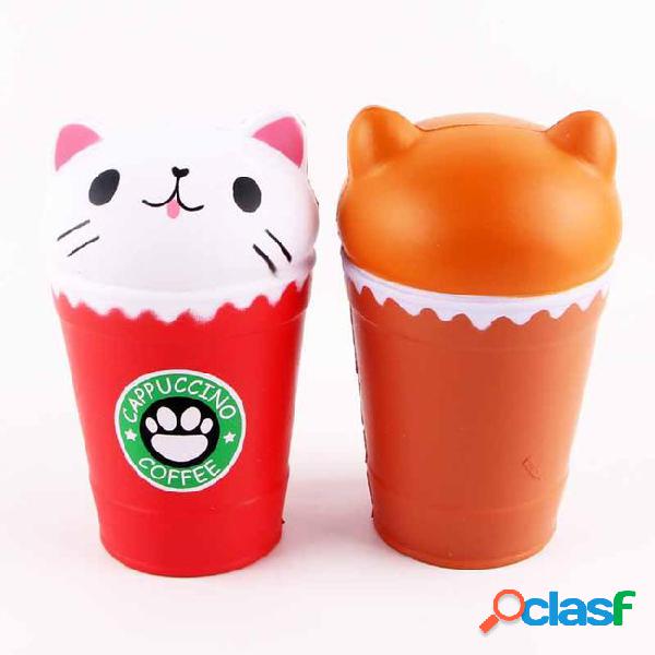 Cat squishy toys coffee cup squishies cute animal slow